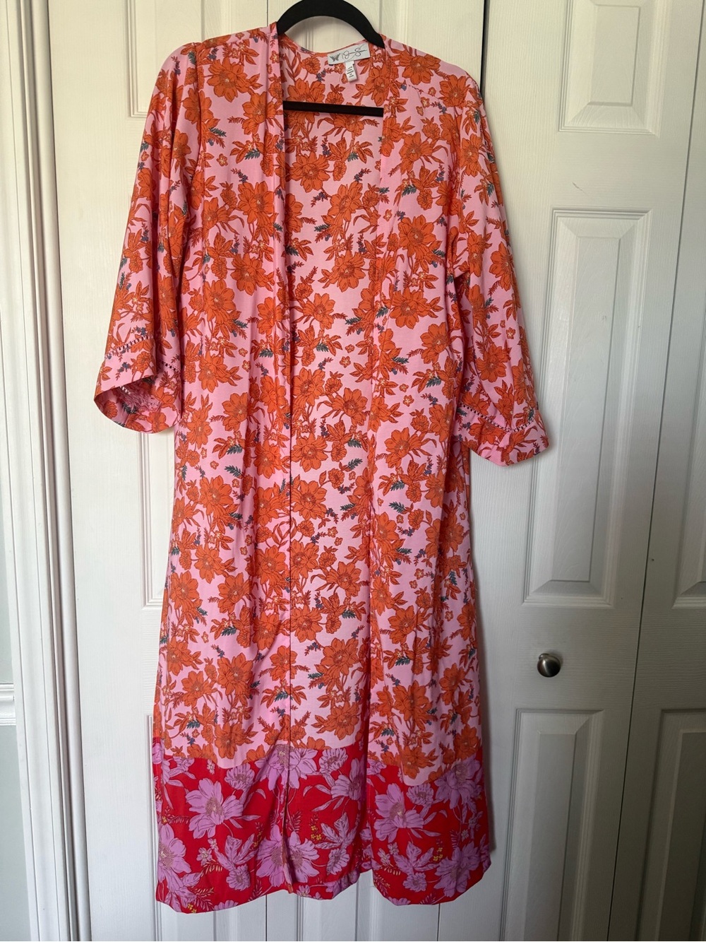 Jessica Simpson Pink and Orange Floral Kimono s/m